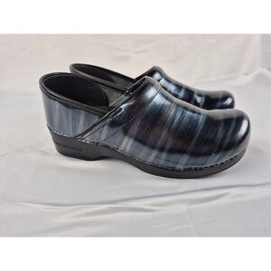 Dansko 42 Womens Clogs Blue Black Marbled Slip On Comfort Nursing Shoes